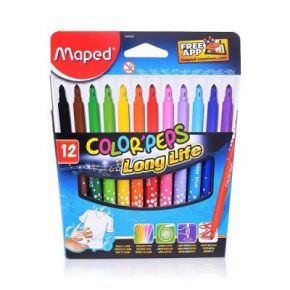 Maped Фломастеры Colorpeps 12 цветов, смываемые, трехгранные