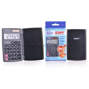 STAFF Калькулятор карманный STF-638, 8 разрядов, двойное питание, 120х75мм