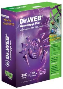 Антивирус Dr.Web 2 ПК 12 мес (BOX чистая установка) Dr.Web