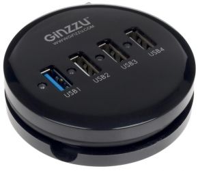 USB-хаб GiNZZU GR-314UB черный Ginzzu
