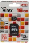 Карта памяти microSDHC 16Gb Mirex 13613-ADSUHS16 Class 10 UHS-I (U1) + адаптер на SD Mirex