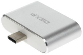 Переходник Dexp TYPC-C HUB13 USB Type-C - USB Type-A x2 серебристый Dexp