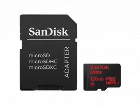 Карта памяти SanDisk MicroSD HC 128 ГБ class 10 (с адаптером) SanDisk Карта памяти SanDisk MicroSD HC 128 ГБ class 10 (с адаптером)