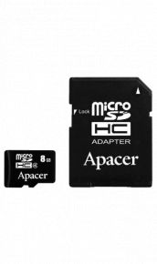 Карта памяти Apacer MicroSD HC 8 ГБ class 4 (с адаптером) Apacer Карта памяти Apacer MicroSD HC 8 ГБ class 4 (с адаптером)