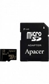 Карта памяти Apacer MicroSD XC 64 ГБ class 10 (с адаптером) Apacer Карта памяти Apacer MicroSD XC 64 ГБ class 10 (с адаптером)