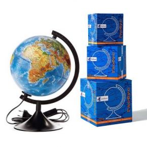 Globen Глобус Земли физико-политический 210мм рельефный с подсветкой Классик