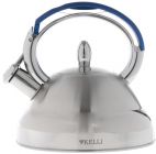 Чайник для плиты Kelli KL-4302 серебристый / синий / 3 л Kelli