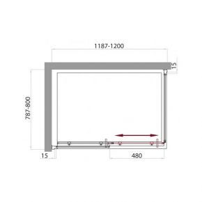 Душевой уголок BelBagno Uno AH-1 120x80 Хром / Прозрачный BelBagno