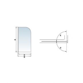 Шторка для ванны RGW Screens SC-01 80х150 Хром / Прозрачный RGW