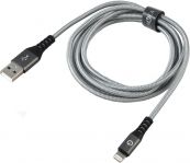 Дата-кабель Energea Дата-кабель Energea Alutough Kevlar Gun-150 USB-Lightning Apple MFI 1,5м Silver
