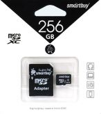 Карта памяти microSDXC 256Gb Smartbuy А-000018739 Class 10 UHS-I (U1) + адаптер на SD Smartbuy