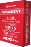 Клей ЧелСи плиточный цементный серый жаростойкий SANDMENT SM-75 25кг ЧелСи