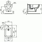 Ideal Standard Эседра подвесное биде, с 1-м отверстием под смеситель, с отверстием перелива, с крепежом TT0299598,