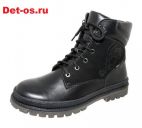 Модель: м 6-1282A черные Ботинки зимние школьные нат. мех "Лель"
