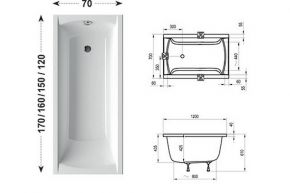 Ванна акриловая Ravak Classic 120x70 Ravak