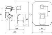 Смеситель Ravak 10° TD 065.00 для ванны с душем R-box Ravak