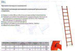 Лестница диэлектрическая стеклопластиковая приставная (Германия)