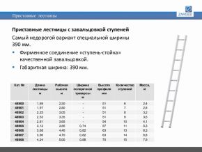 Лестница алюминиевая приставная (Германия)