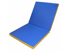 Мат складной гимнастический 2000x1000x100 мм синий-желтый