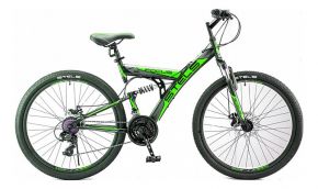 Велосипед Stels Focus 21 Disk черный-зеленый